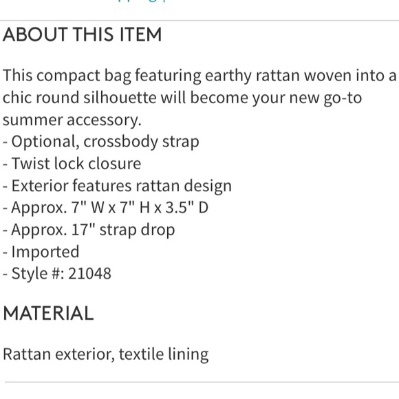 Urban Expressions Rattan Circular tote NEW!!! - Picture 6 of 6